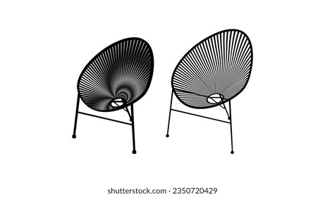 Wicker Chair silhouette, high quality vector