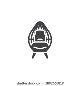 Icono vectorial de la silla de mimbre. signo plano relleno para concepto móvil y diseño web. Icono de glifo de sillón de mimbre. Símbolo, ilustración del logotipo. Gráficos vectoriales