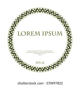 Wicker classic round frame on a white background