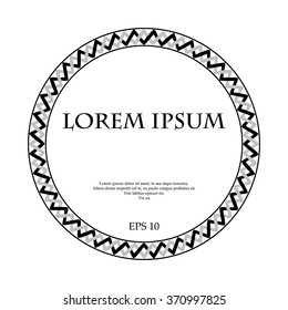 Wicker classic round frame on a white background