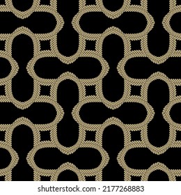 Wicker grid ornamental seamless pattern. Braided ropes. Curves lattice ornaments. Curved pigtails vector background. Modern repeat patterned backdrop. Textured cane ornament. Ornate endless texture.