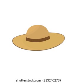 wicker hat fashion icon vector ilustration