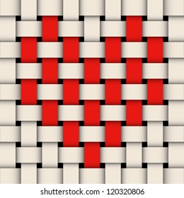 wicker with heart. vector background. eps8