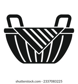 Wicker icon simple vector. Picnic basket. Camping market