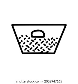 icono simple de doodle vectorial de la línea de lavado de wicker