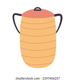 Ilustración de vectores de cesta de lavado de mimbre