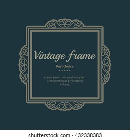 Wicker lines and old decor element in vector. Vintage border or frame. Vector page decoration. Decoration for logos, wedding album or restaurant menu. 
