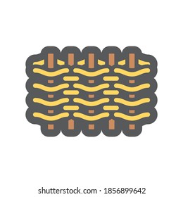 Wicker old Fence Vector icon Cartoon illustration