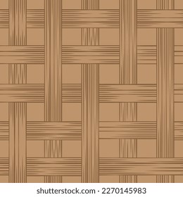 Wicker repeat texture seamless pattern. Wicker texture, basket, rattan, straw. Geometric vector illustration.