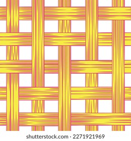 Wicker repeat texture seamless pattern. Wicker texture, basket, rattan, straw. Geometric vector illustration.