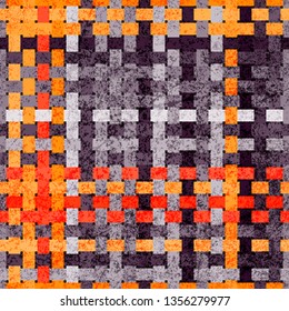 Wicker seamless background. Geometric abstraction. Orange and gray shades. Vector illustration.