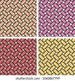 Wicker seamless pattern set