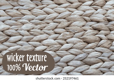 Wicker texture background. Vector illustration in rustic style