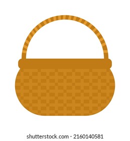 Wicker and willow picnic basket. Vector illustration
