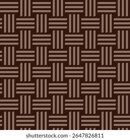 Textura de cesta de tecido de vime em marrom. Padrão de tecelagem sem costura, ilustração vetorial desenhada à mão. Para papel de parede, embalagem, fundo, scrapbooking, web, app, apresentação, cartão, outro design 