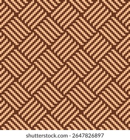 Textura de cesta de tecido de vime em marrom claro. Padrão de tecelagem sem costura, ilustração vetorial desenhada à mão. Para papel de parede, embalagem, fundo, scrapbooking, web, app, apresentação, cartão, outro design 