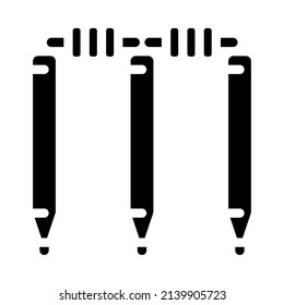wicket accessory glyph icon vector. wicket accessory sign. isolated contour symbol black illustration