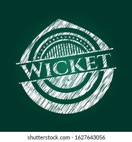 Wicket chalk emblem written on a blackboard. Vector Illustration. Detailed.