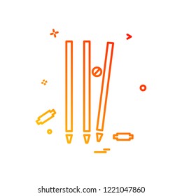 wicket cricket out bowled icon vector design