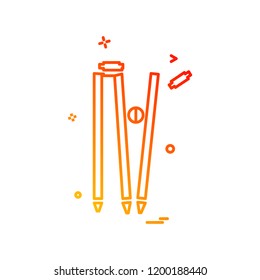 wicket out cricket icon vector design