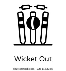 Wicket out glyph icon design 