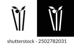 Wicket Stump icon line art vector