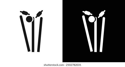 Wicket Stump icon line art vector