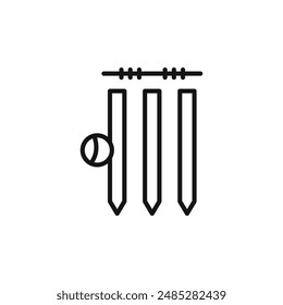 Wicket Stump icon logo sign vector outline