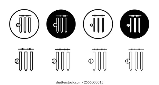 Wicket Stump icon logo sign set vector outline