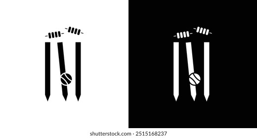 Wicket Stump icon Outline sign symbol set