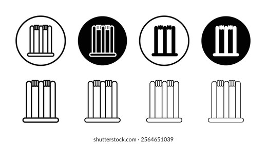 Wicket Stump icon Symbol mark in filled style