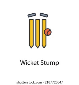 Wicket Stump vector filled outline Icon Design illustration. Sports And Awards Symbol on White background EPS 10 File