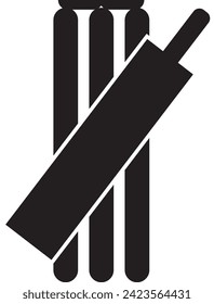 wickets bat icon vector asset