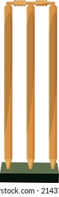 Wickets in cricket, illustration, vector on a white background.