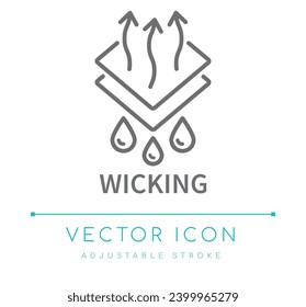 Wicking Textile Vector Line Icon