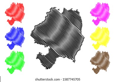 Wicklow County Council (Republic of Ireland, Counties of Ireland) map vector illustration, scribble sketch Wicklow map