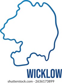 Wicklow,Leinster province of Ireland county abstract simplified map. Blue gradient smooth vector shape. 