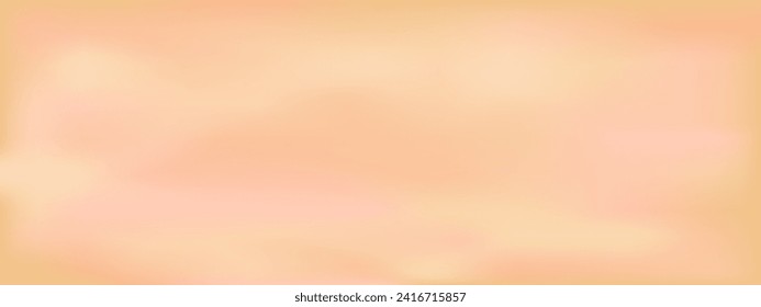 Wide abstract banner with gradient texture. Large peach background in delicate pastel colors. Vector illustration. Beige, pink, peach wallpaper in large size.