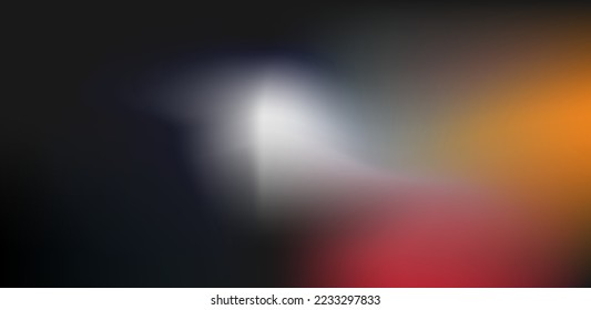 wide abstract dark to red and orange gradient background with bright spot in the middle, vector illustration