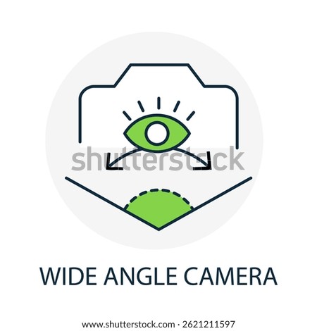 Wide Angle Camera – Lens Icon Representing Broader Visual Coverage with editable stroke