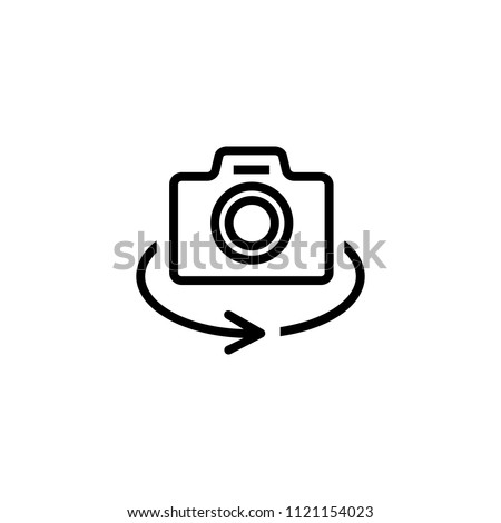 Wide angle camera line icon. Round, circle, photo. Virtual reality concept. Can be used for topics like panoramic view, vr technology, digital device capabilities