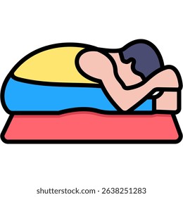 Wide Angle Seated Forward Bend Icon Lineal Color Vector Illustration