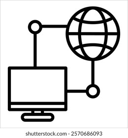 Wide Area Network Icon Element For Design