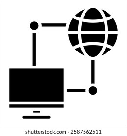 Wide Area Network Icon Element For Design