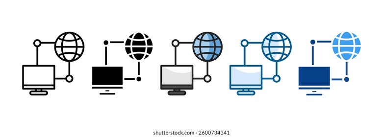 Wide Area Network Icon Set Multiple Style Collection