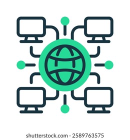 Wide Area Network line icon. Universal creative premium symbol. Vector sign icon logo template. Vector illustration