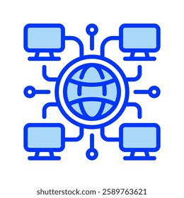 Wide Area Network line icon. Universal creative premium symbol. Vector sign icon logo template. Vector illustration