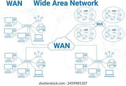 Wide Area Network (WAN) diagram icon