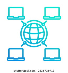 Elemento Ícone De Redes De Longa Distância Para Design