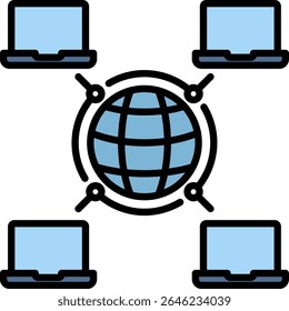 Wide Area Networks Icon Element For Design